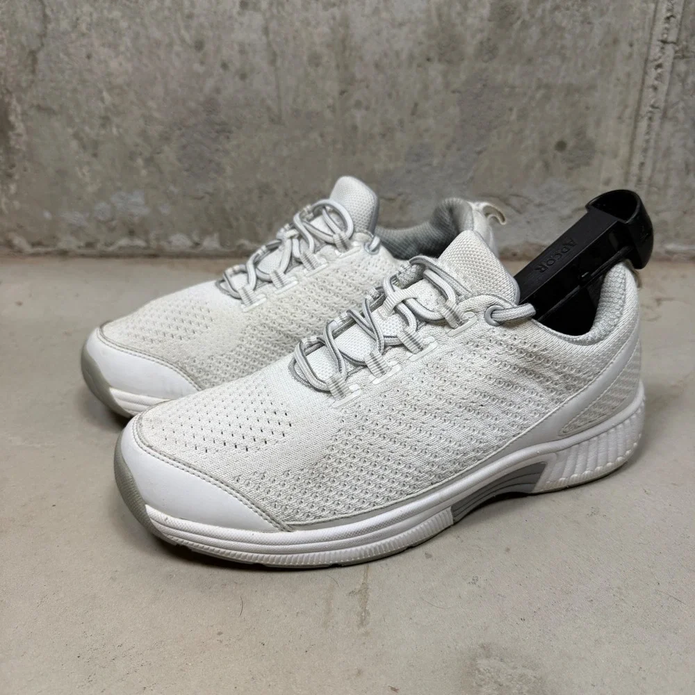 Orthofeet 988 Coral Womens 8 D Wide White Knit Walking Sneakers Orthopedic Shoes